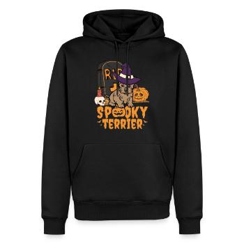 Mignon Silky Terrier Halloween Lover Kawaii - Sweat à capuche Premium bio Homme - noir - Devant - Nico (187cm)
