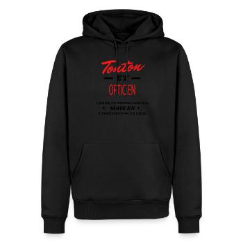 Tonton et OPTICIEN - Sweat à capuche Premium bio Homme - noir - Devant - Nico (187cm)