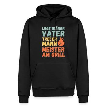 Ehemann Vater Papa Grillmeister BBQ Held Legende - Männer Premium Bio Hoodie - Schwarz - Vorne - Nico (187cm)