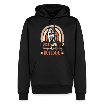 Süße Englische Bulldogge Liebhaber Kawaii - Männer Premium Bio Hoodie - Schwarz - Vorne - Nico (187cm)