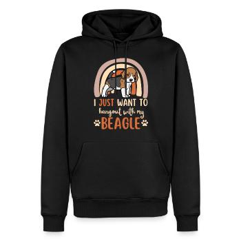 Beagle welpe Hund süßer Beagle kawaii - Männer Premium Bio Hoodie - Schwarz - Vorne - Nico (187cm)