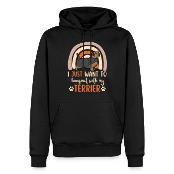 Süßer Norfolk Terrier Welpe Kawaii - Männer Premium Bio Hoodie - Schwarz - Vorne - Nico (187cm)