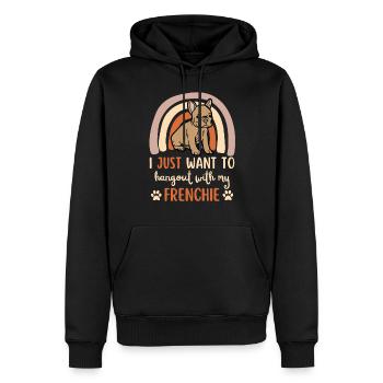 Süße Französische Bulldogge Liebhaber Kawaii - Männer Premium Bio Hoodie - Schwarz - Vorne - Nico (187cm)