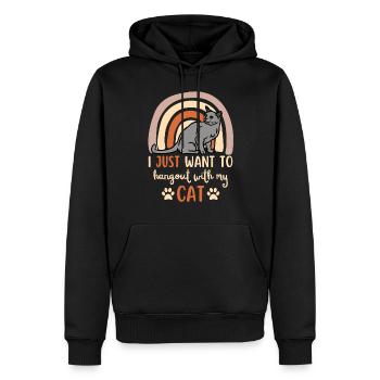 Süße Russisch Blau Katze - Männer Premium Bio Hoodie - Schwarz - Vorne - Nico (187cm)