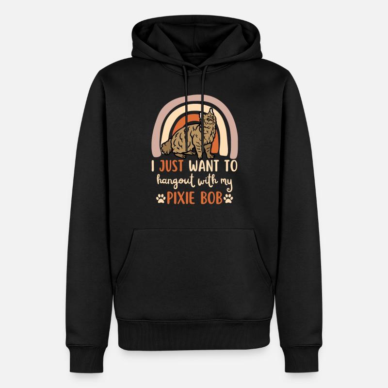Süße Pixie Bob Katze - Männer Premium Bio Hoodie - Schwarz