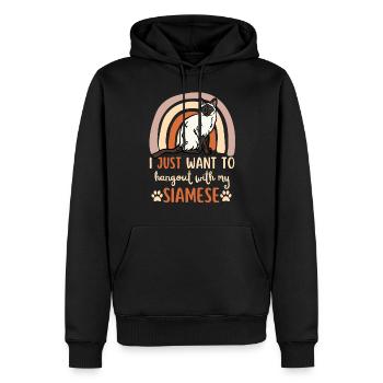 Süße Siam Katze - Männer Premium Bio Hoodie - Schwarz - Vorne - Nico (187cm)