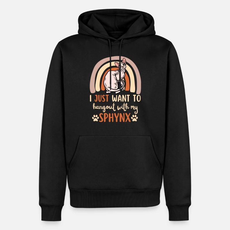 Mignon chat Sphynx - Sweat à capuche Premium bio Homme - noir