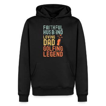 Ehemann Vater Golf Legende Retro Vintage - Männer Premium Bio Hoodie - Schwarz - Vorne - Nico (187cm)