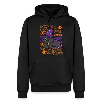 Chat d’Halloween pour les amoureux d’Halloween - Sweat à capuche Premium bio Homme - noir - Devant - Nico (187cm)