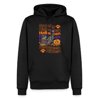 Korat Halloween Katze Spooky Halloween Cat - Sweat à capuche Premium bio Homme - noir - Devant - Nico (187cm)