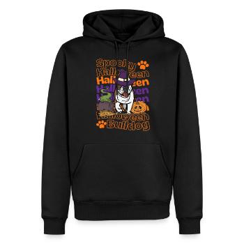 Bulldogge Halloween Hund Spooky Halloween Bulldog - Männer Premium Bio Hoodie - Schwarz - Vorne - Nico (187cm)