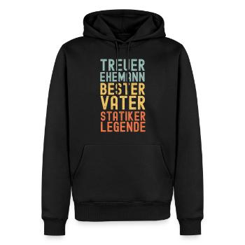 Ehemann Vater Legendärer Statiker Ingenieur - Männer Premium Bio Hoodie - Schwarz - Vorne - Nico (187cm)