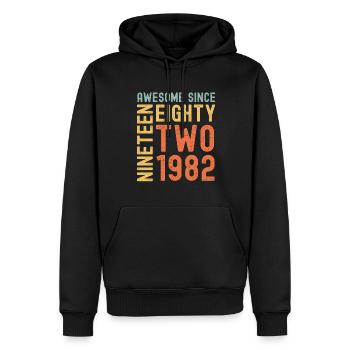 Awesome since 1982 Birthday Gift Year - Men’s Premium Organic Hoodie - black - Front - Nico (187cm)