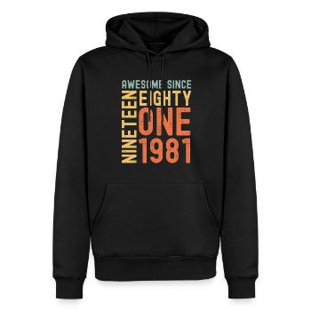 Awesome since 1981 Geburtstag Geschenk Jahreszahl - Männer Premium Bio Hoodie - Schwarz - Vorne - Nico (187cm)