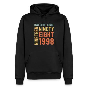 Génial depuis 1998 Année du cadeau d’anniversaire - Sweat à capuche Premium bio Homme - noir - Devant - Nico (187cm)