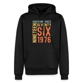 Awesome since 1976 Geburtstag Geschenk Jahreszahl - Männer Premium Bio Hoodie - Schwarz - Vorne - Nico (187cm)
