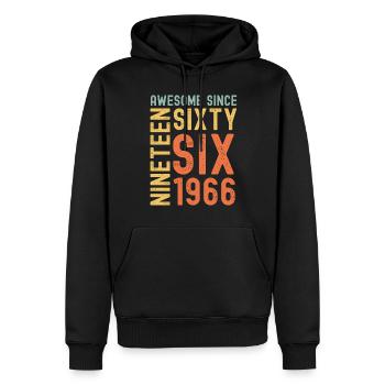 Génial depuis 1966 Année du cadeau d’anniversaire - Sweat à capuche Premium bio Homme - noir - Devant - Nico (187cm)