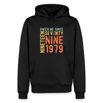 Awesome since 1979 Geburtstag Geschenk Jahreszahl - Männer Premium Bio Hoodie - Schwarz - Vorne - Nico (187cm)