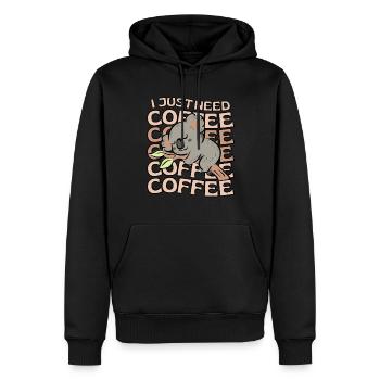 Koala Kaffee Koala Cafe - Männer Premium Bio Hoodie - Schwarz - Vorne - Nico (187cm)