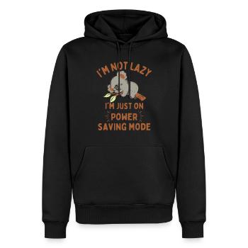 Koala lustiger Spruch Power saving mode - Männer Premium Bio Hoodie - Schwarz - Vorne - Nico (187cm)