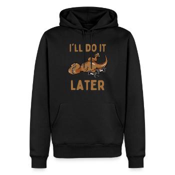 Fauler Dinosaurier lustiger Spruch Sport Fitness - Männer Premium Bio Hoodie - Schwarz - Vorne - Nico (187cm)