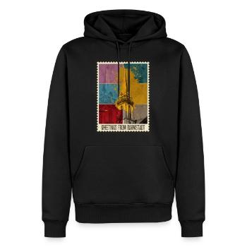 Darmstadt Deutschland Stadt Skyline Briefmarke - Männer Premium Bio Hoodie - Schwarz - Vorne - Nico (187cm)