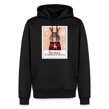 Cute Siberian cat in a Christmas sweater. - Men’s Premium Organic Hoodie - black - Front - Nico (187cm)