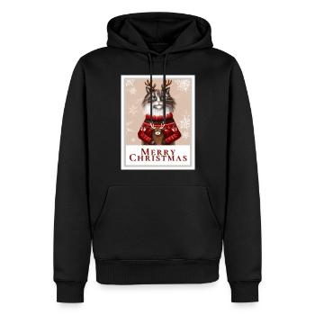 Sibirische Weihnachtskatze - Männer Premium Bio Hoodie - Schwarz - Vorne - Nico (187cm)