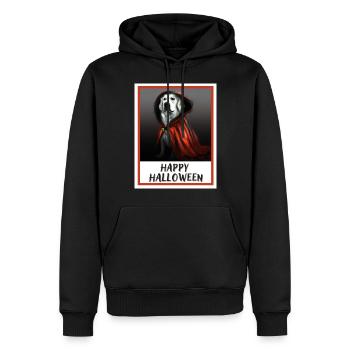 Golden Retriever portant un manteau rouge d’Halloween. - Sweat à capuche Premium bio Homme - noir - Devant - Nico (187cm)