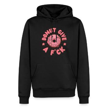 Donut give a f*ck Donut kawaii - Sweat à capuche Premium bio Homme - noir - Devant - Nico (187cm)