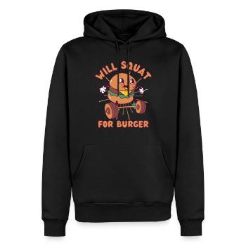 Burger Poids Squat Fitness Burger kawaii - Sweat à capuche Premium bio Homme - noir - Devant - Nico (187cm)