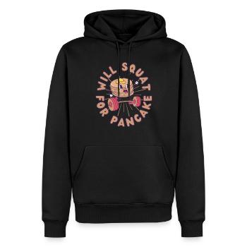 Pancakes Musculation Fitness Pancake kawaii - Sweat à capuche Premium bio Homme - noir - Devant - Nico (187cm)