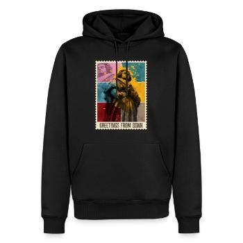 Bonn Deutschland Stadt Skyline Briefmarke Bunt - Männer Premium Bio Hoodie - Schwarz - Vorne - Nico (187cm)