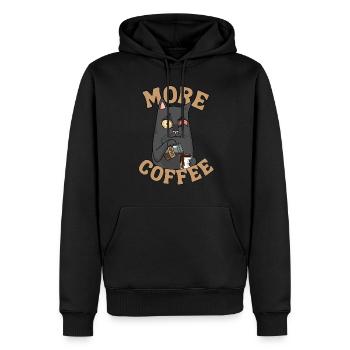 Kaffee Katze lustiger Spruch Müde Katze Kaffee - Männer Premium Bio Hoodie - Schwarz - Vorne - Nico (187cm)