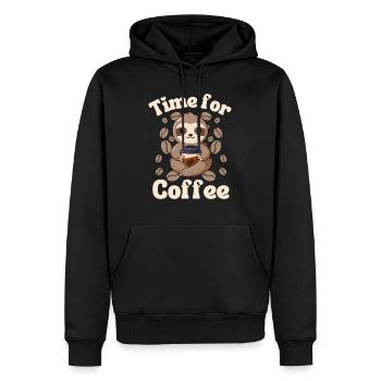 Faultier Kaffee Cafe Faultier braucht Kaffee - Männer Premium Bio Hoodie - Schwarz - Vorne - Nico (187cm)