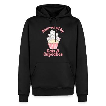Katze Cupcake kawaii Cupcake und Katzen Liebhaber - Männer Premium Bio Hoodie - Schwarz - Vorne - Nico (187cm)