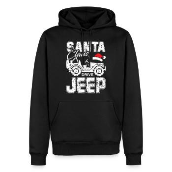 Jeep en voiture du Père Noël - Sweat à capuche Premium bio Homme - noir - Devant - Nico (187cm)