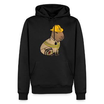 Service d’incendie de Capybara - Sweat à capuche Premium bio Homme - noir - Devant - Nico (187cm)