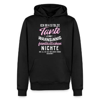 Stolze Tante einer fantastischen Nichte - Hoodie - Männer Premium Bio Hoodie - Schwarz - Vorne - Nico (187cm)