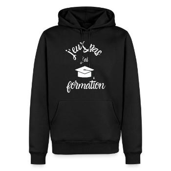 J Peux Pas j ai formation - Sweat à capuche Premium bio Homme - noir - Devant - Nico (187cm)