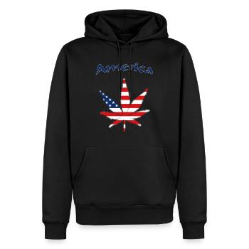 United States of America, USA, America - Männer Premium Bio Hoodie - Schwarz - Vorne - Nico (187cm)