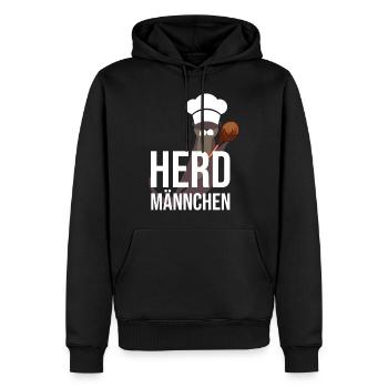 Herdmännchen Koch Kochschürze Hobbykoch Küche - Männer Premium Bio Hoodie - Schwarz - Vorne - Nico (187cm)
