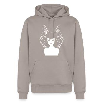 Gothic Girl Dark Fairytale Goth Occult Women Batc - Sweat à capuche Premium bio Homme - taupe - Devant - Nico (187cm)