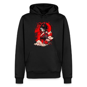 Chinesisches Anime-Gemälde 2 - Männer Premium Bio Hoodie - Schwarz - Vorne - Nico (187cm)