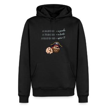 A Ras Bord Gris. Humour Cadeau Anniversaire Fête - Sweat à capuche Premium bio Homme - noir - Devant - Nico (187cm)