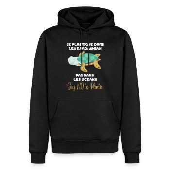 Platique pas dans les Oceans. Protege nos Océans - Sweat à capuche Premium bio Homme - noir - Devant - Nico (187cm)
