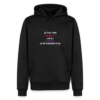 Venu Bu Souviens Plus. Cadeau Humour Anniversaire - Sweat à capuche Premium bio Homme - noir - Devant - Nico (187cm)