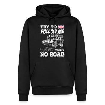 Landy Try to Follow Me When There s No Road - Männer Premium Bio Hoodie - Schwarz - Vorne - Nico (187cm)