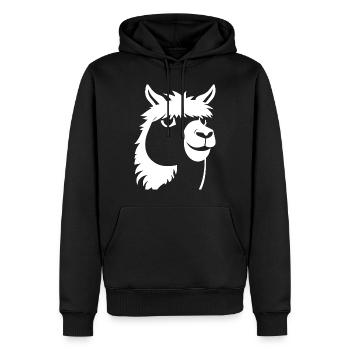 Drôle de lama Silhouette Cheeky Fun Lamas - Sweat à capuche Premium bio Homme - noir - Devant - Nico (187cm)