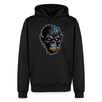 Zombie Monkey Halloween Animal Beast Critters - Sweat à capuche Premium bio Homme - noir - Devant - Nico (187cm)